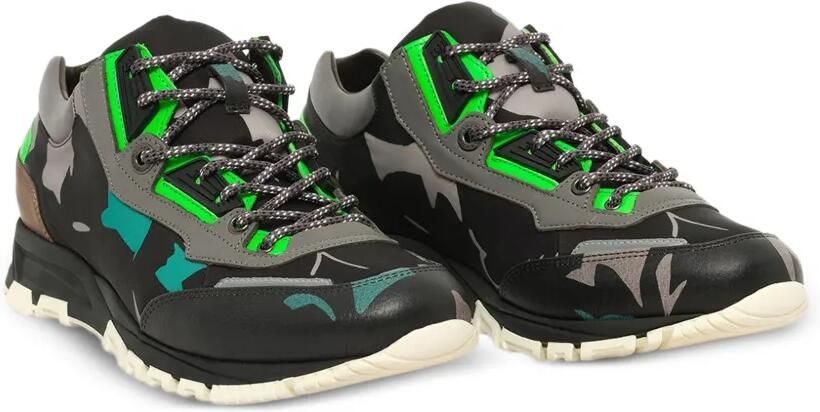 Lanvin Sneakers met leren afwerking en bloemen-print Zwart - Foto 3