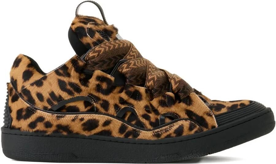Lanvin Sneakers met luipaardprint en zigzagpatroon Bruin