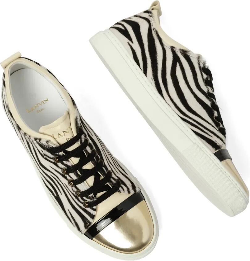 Lanvin Sneakers met metallic neus en zebraprint Beige - Foto 2