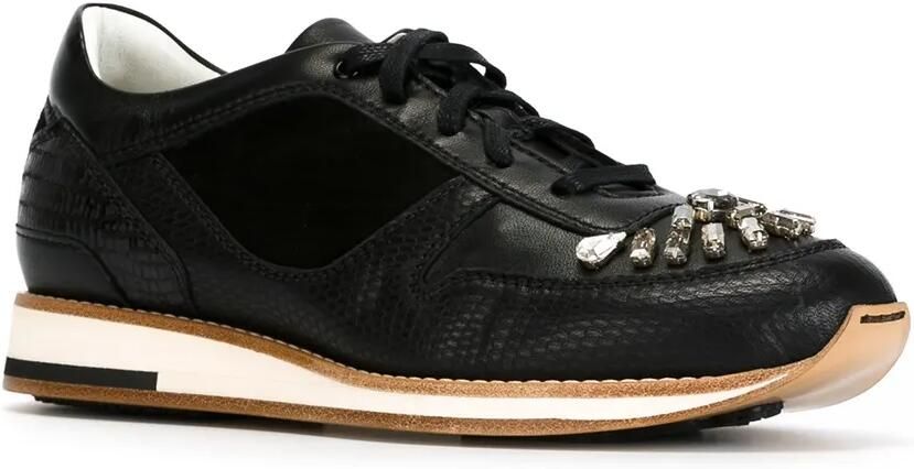 Lanvin Sneakers met suède vlakken Zwart