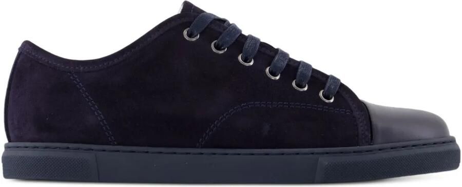 Lanvin Suède leren sneakers met bewerkte neus Blauw