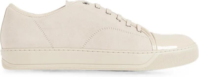 Lanvin Suède sneakers met gelakte neus Beige