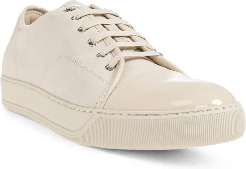 Lanvin Suède sneakers met gelakte neus Beige - Foto 3
