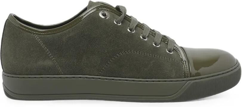 Lanvin Suède sneakers met gelakte neus Groen