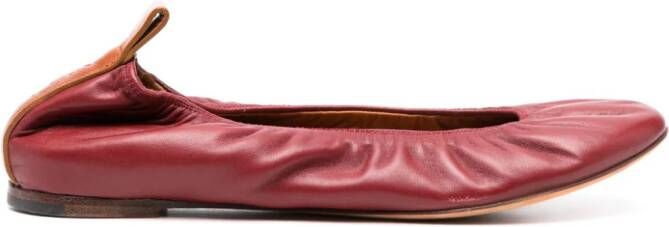 Lanvin Leren ballerina's Rood