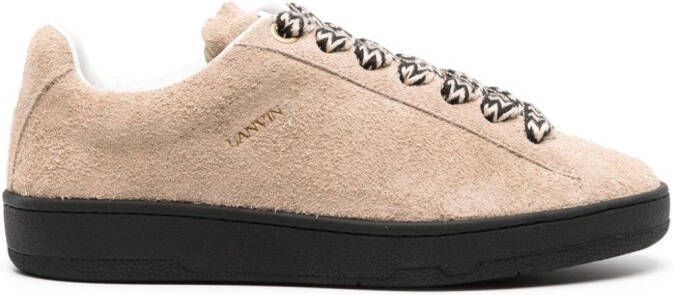 Lanvin Lite Curb suède sneakers Bruin