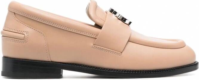 Lanvin Loafers met logoplakkaat Beige