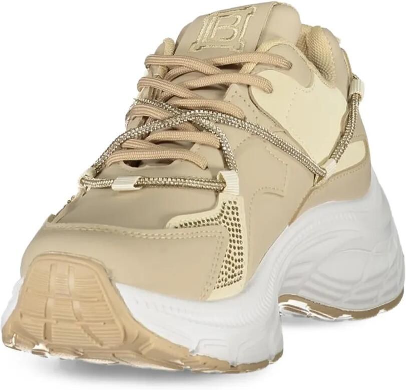 Laura Biagiotti crystal-embellished chunky-sole sneakers Beige - Foto 2