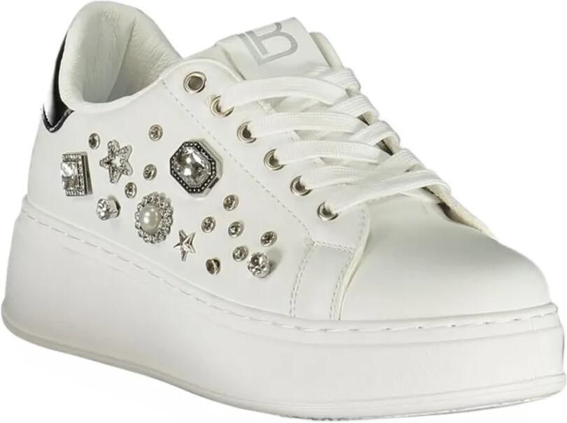 Laura Biagiotti crystal-embellished flatform sneakers Wit
