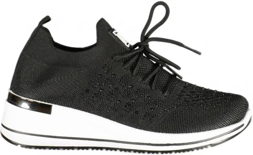 Laura Biagiotti crystal-embellished logo-plaque sneakers Zwart