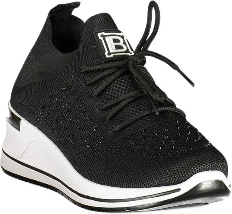 Laura Biagiotti crystal-embellished logo-plaque sneakers Zwart - Foto 3