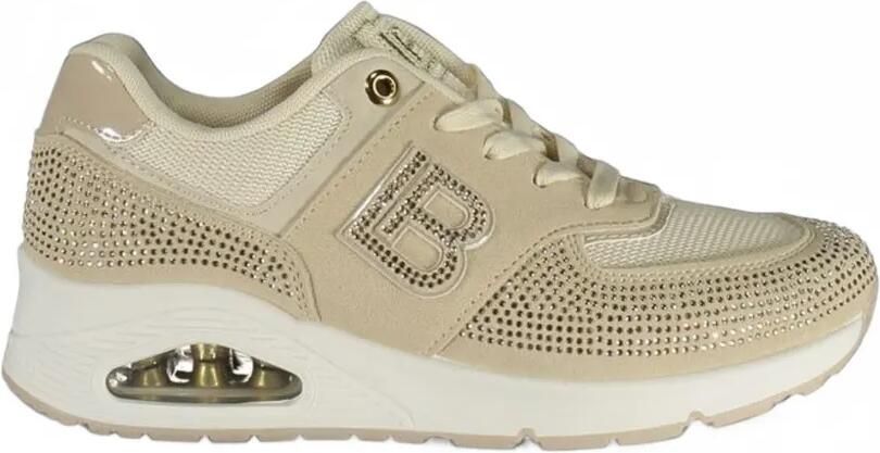 Laura Biagiotti crystal-embellished monogram sneakers Beige