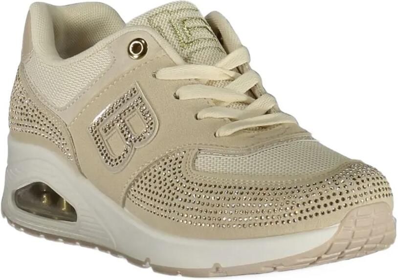 Laura Biagiotti crystal-embellished monogram sneakers Beige - Foto 3