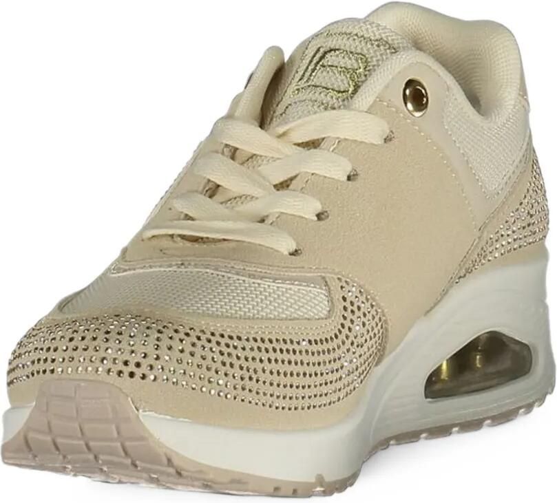 Laura Biagiotti crystal-embellished monogram sneakers Beige - Foto 2