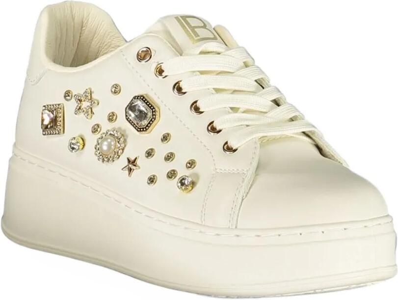 Laura Biagiotti crystal-embellished platform sneakers Beige - Foto 2