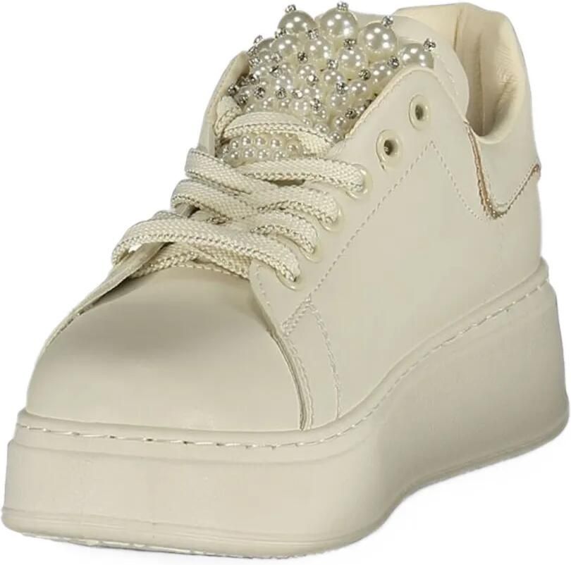 Laura Biagiotti faux-pearl embellished sneakers Beige
