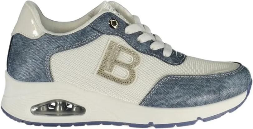 Laura Biagiotti logo-embellished denim-effect sneakers Wit