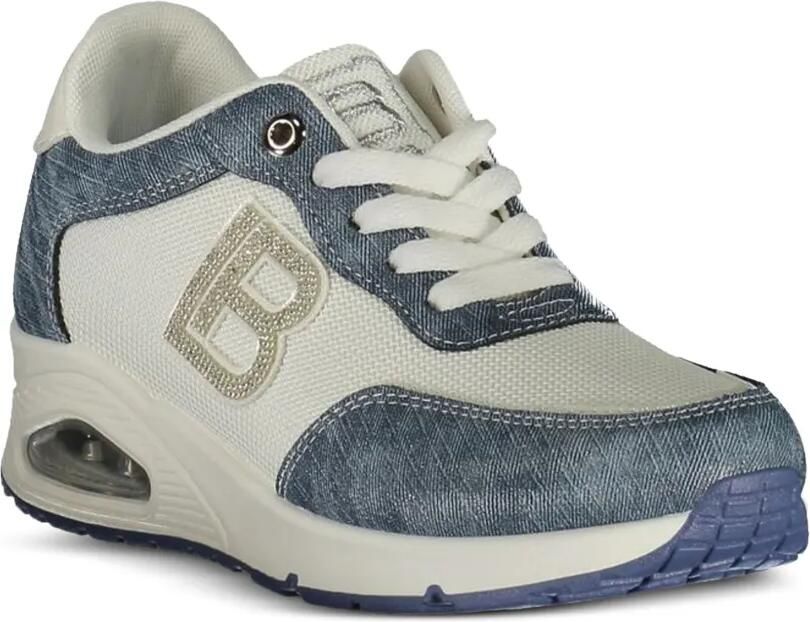 Laura Biagiotti logo-embellished denim-effect sneakers Wit - Foto 3
