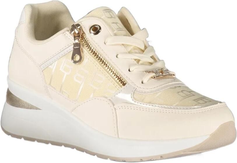 Laura Biagiotti logo-pattern wedge sneakers Beige - Foto 3