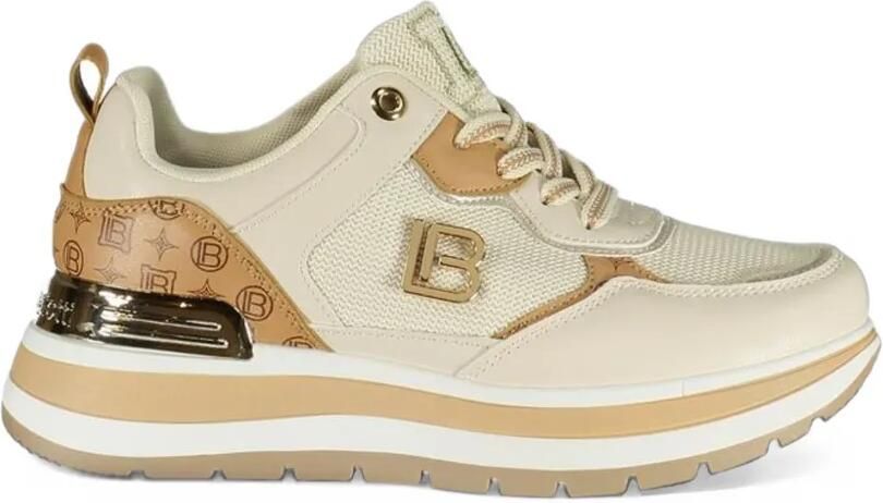 Laura Biagiotti logo-plaque panelled sneakers Beige