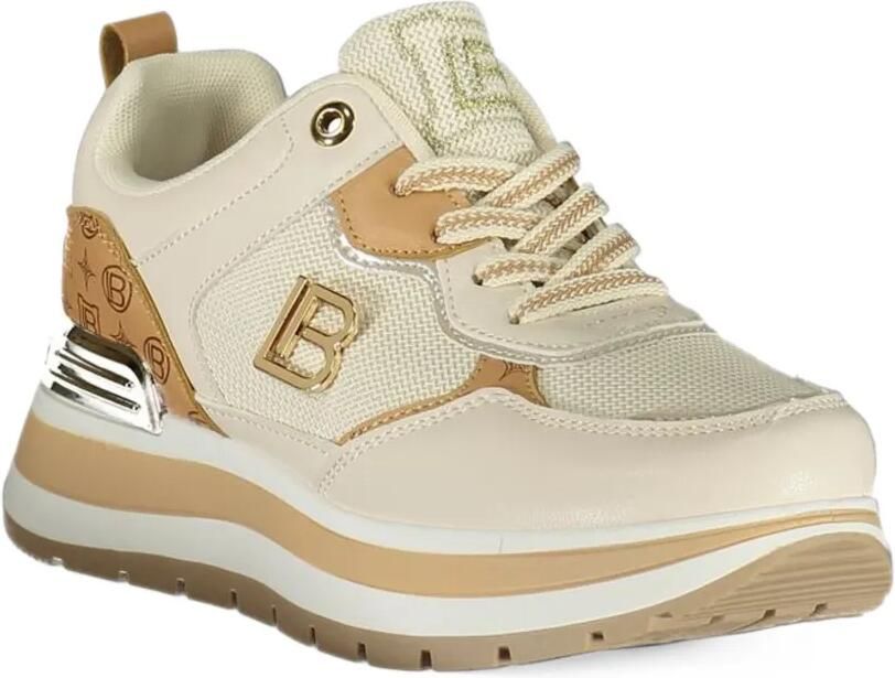 Laura Biagiotti logo-plaque panelled sneakers Beige - Foto 3