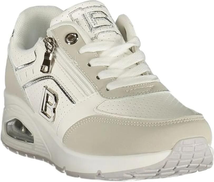 Laura Biagiotti logo-plaque panelled sneakers Wit - Foto 3