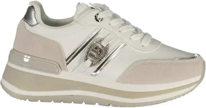 Laura Biagiotti logo-plaque panelled sneakers Wit