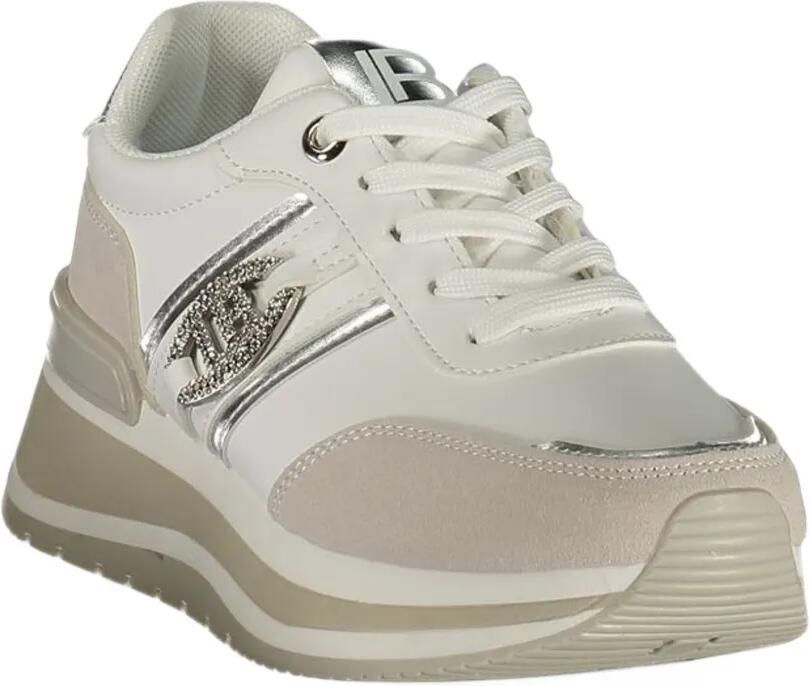 Laura Biagiotti logo-plaque panelled sneakers Wit - Foto 3
