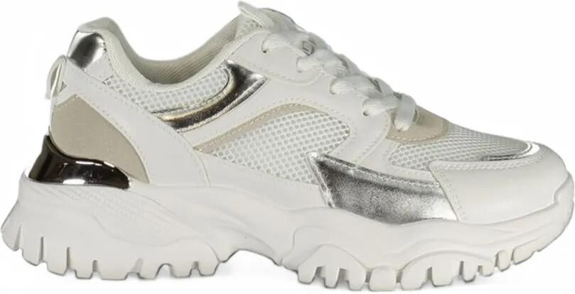 Laura Biagiotti panelled metallic-effect sneakers Wit