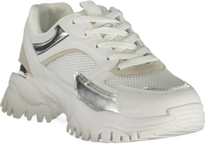 Laura Biagiotti panelled metallic-effect sneakers Wit - Foto 3