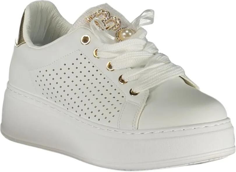Laura Biagiotti perforated logo-plaque sneakers Wit - Foto 3