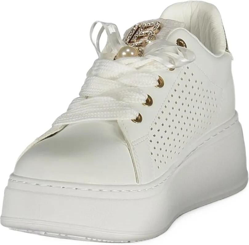 Laura Biagiotti perforated logo-plaque sneakers Wit - Foto 2