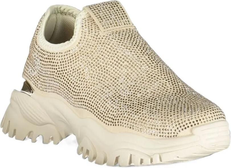 Laura Biagiotti rhinestone-embellished chunky sneakers Beige - Foto 3