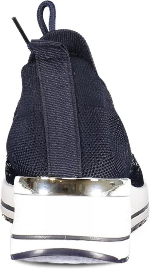 Laura Biagiotti rhinestone-embellished wedge sneakers Blauw - Foto 3