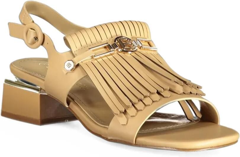 Laura Biagiotti Sandalen met franje en logoplakkaat Beige - Foto 3