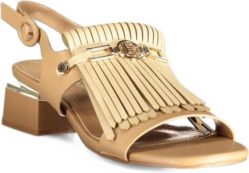 Laura Biagiotti Sandalen met franje en logoplakkaat Beige - Foto 3