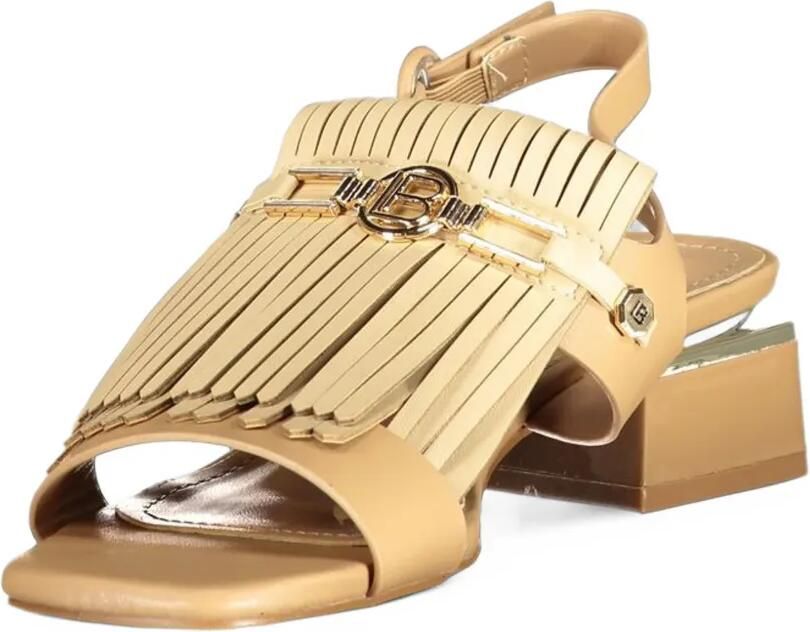 Laura Biagiotti Sandalen met franje en logoplakkaat Beige - Foto 2