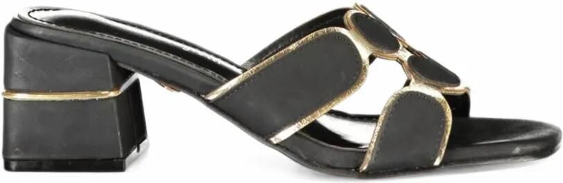 Laura Biagiotti Sandalen met geometrisch detail en blokhak Zwart