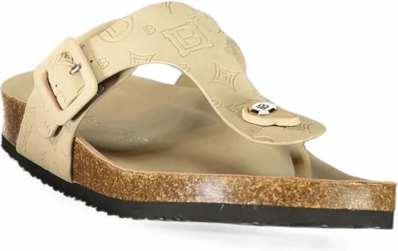 Laura Biagiotti Sandalen met gespsluiting en monogram-reliëf Beige