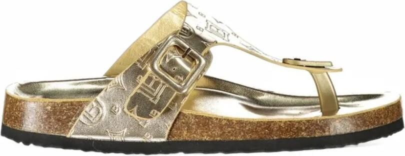 Laura Biagiotti Sandalen met gespsluiting en monogram-reliëf Goud