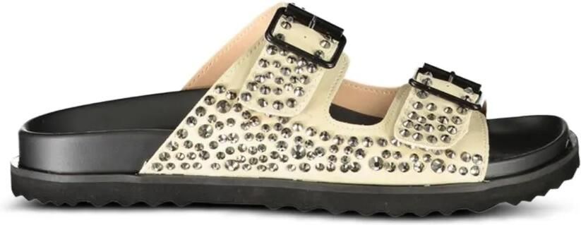 Laura Biagiotti Sandalen met gespsluiting en studs Beige