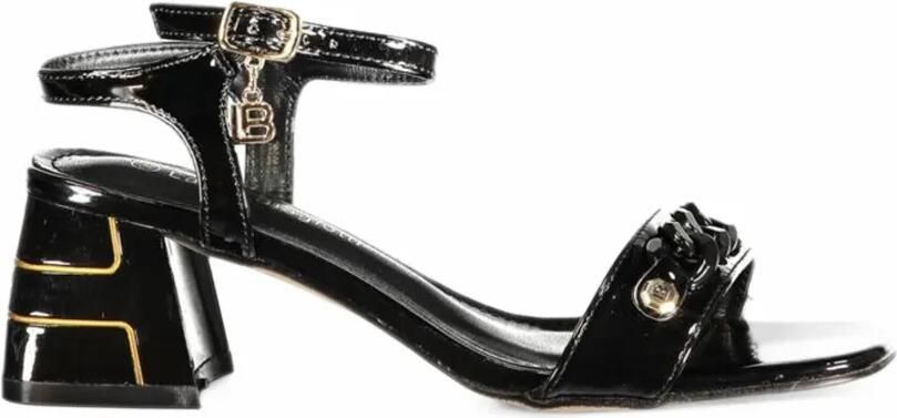 Laura Biagiotti Sandalen met lakleren afwerking en schakelketting Zwart