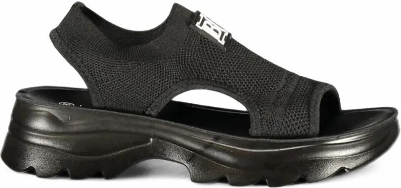 Laura Biagiotti Sandalen met logopatch Zwart