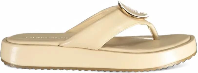 Laura Biagiotti Sandalen met logoplakkaat Beige