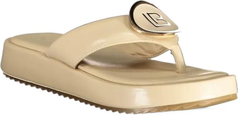 Laura Biagiotti Sandalen met logoplakkaat Beige - Foto 3