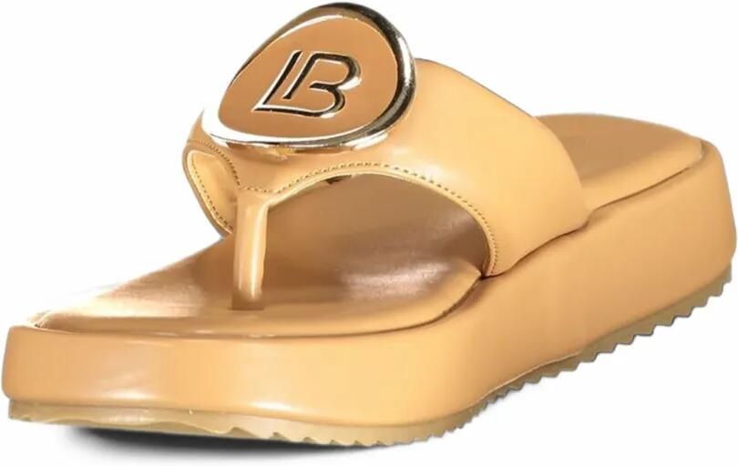 Laura Biagiotti Sandalen met logoplakkaat Beige