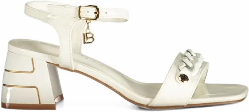 Laura Biagiotti Sandalen met schakelketting en gesp Beige