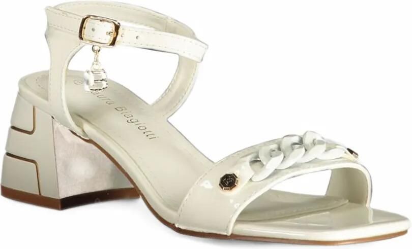 Laura Biagiotti Sandalen met schakelketting en gesp Beige - Foto 3