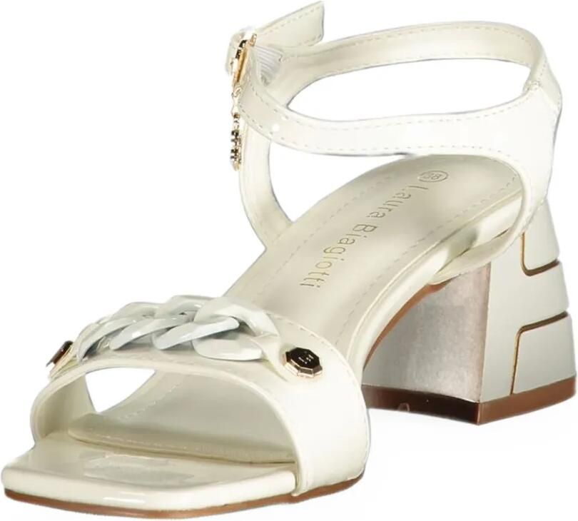 Laura Biagiotti Sandalen met schakelketting en gesp Beige - Foto 2