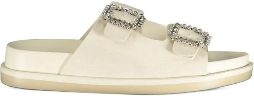 Laura Biagiotti Sandalen verfraaid met kristallen Beige